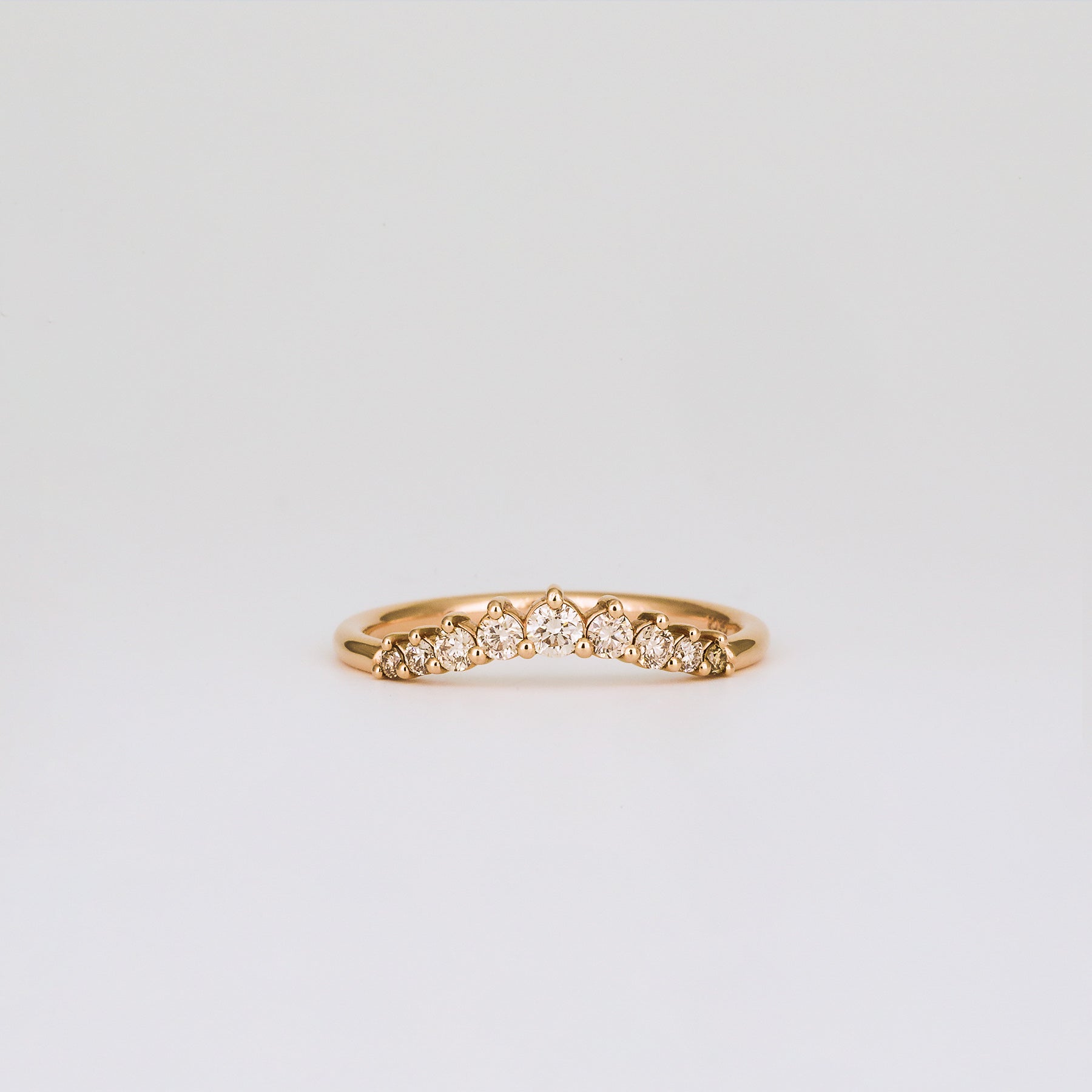 0.3 TCW Round Curved Moissanite Wedding Band