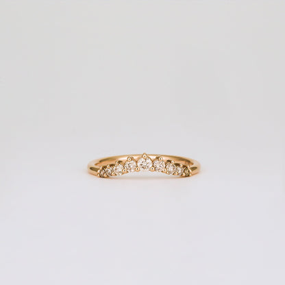 0.3 TCW Round Curved Moissanite Wedding Band