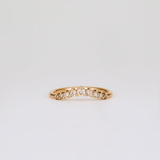 0.3 TCW Round Curved Moissanite Wedding Band