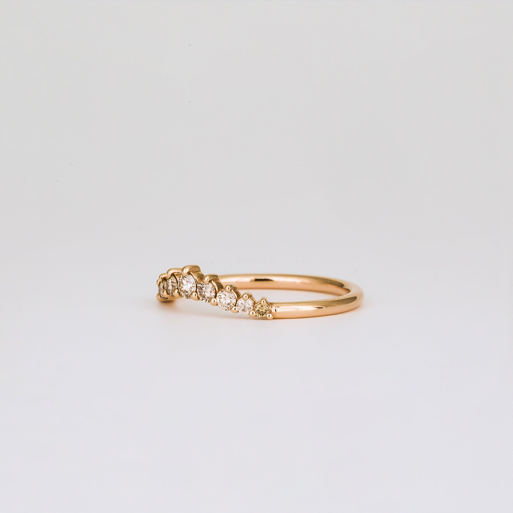 0.3 TCW Round Curved Moissanite Wedding Band
