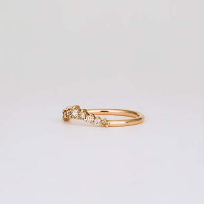 0.3 TCW Round Curved Moissanite Wedding Band