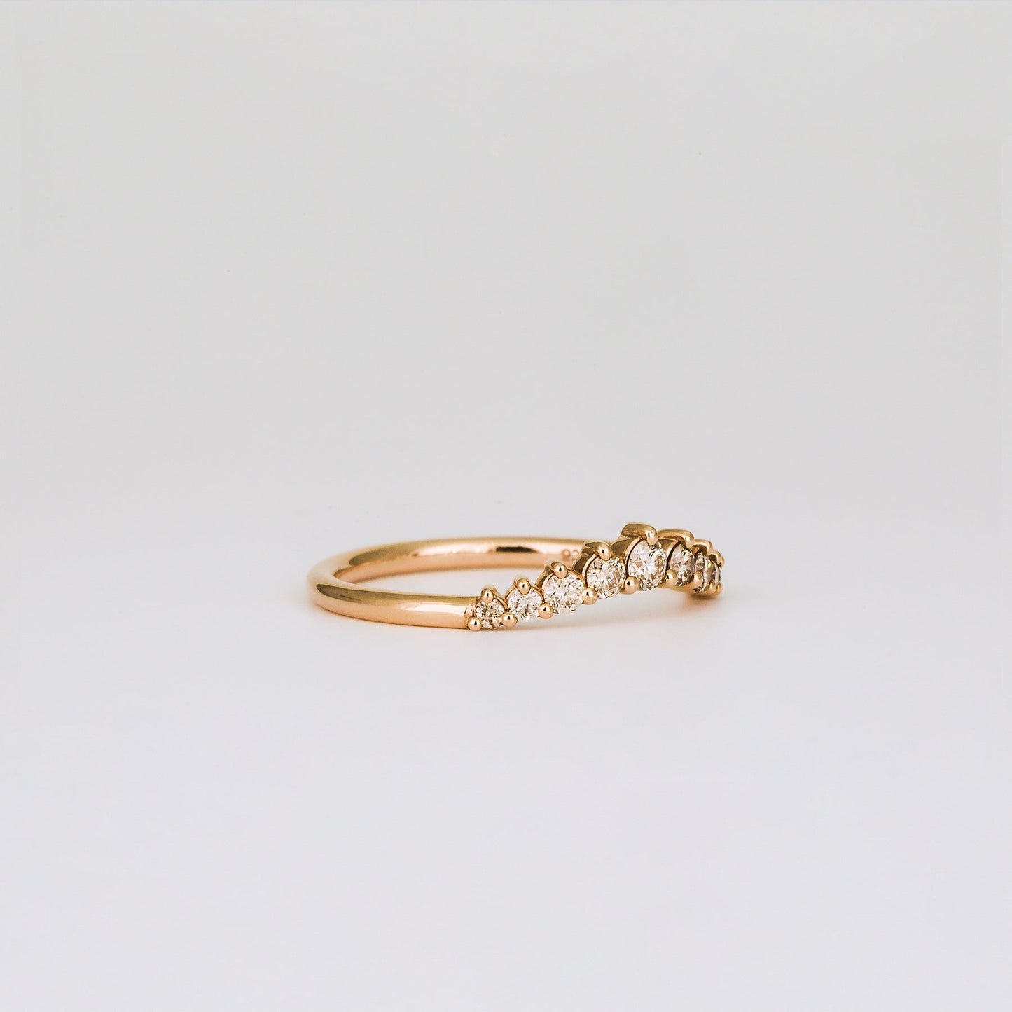 0.3 TCW Round Curved Moissanite Wedding Band