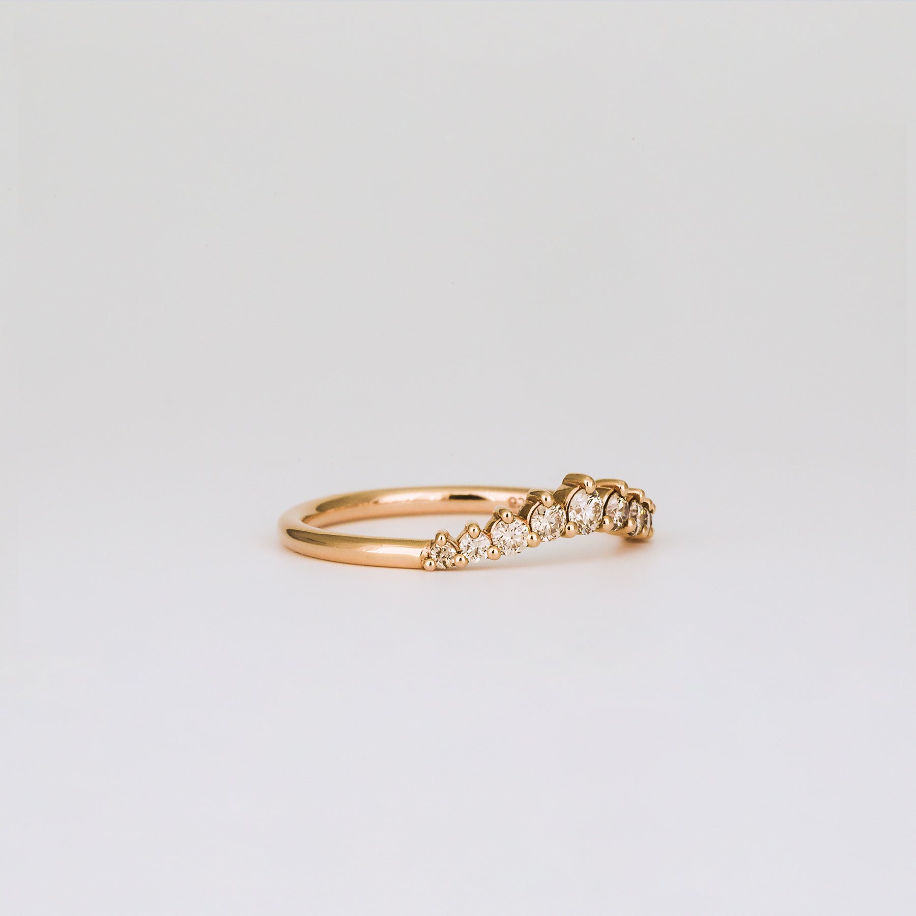 0.3 TCW Round Curved Moissanite Wedding Band