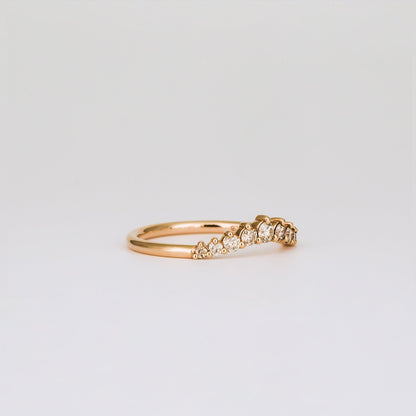 0.3 TCW Round Curved Moissanite Wedding Band