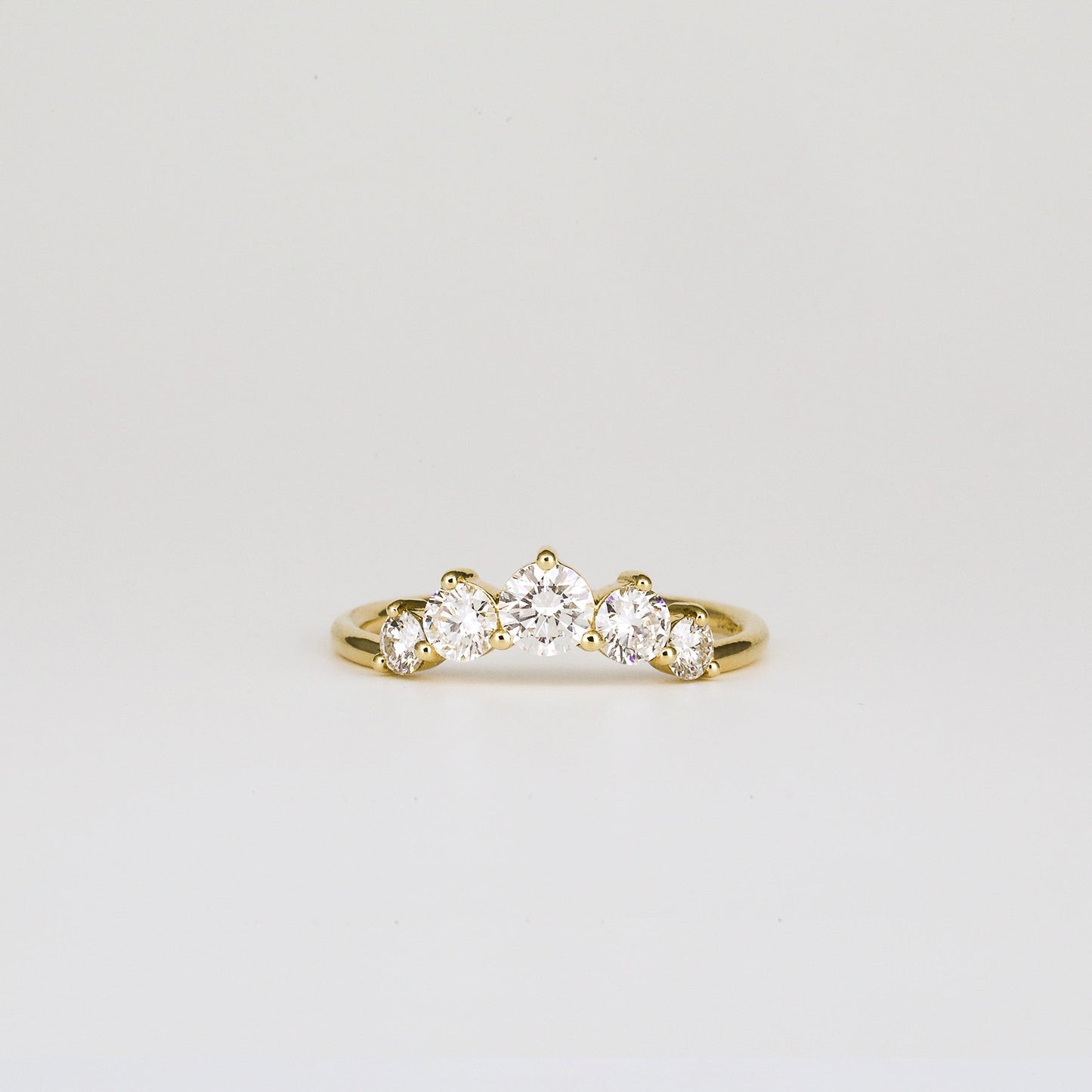 0.72 TCW Round Curved Moissanite Wedding Band