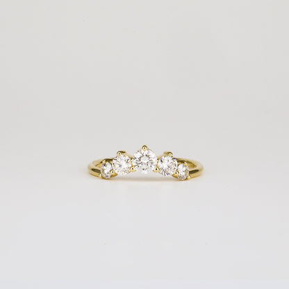 0.72 TCW Round Curved Moissanite Wedding Band