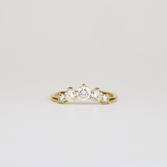 0.72 TCW Round Curved Moissanite Wedding Band