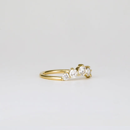 0.72 TCW Round Curved Moissanite Wedding Band
