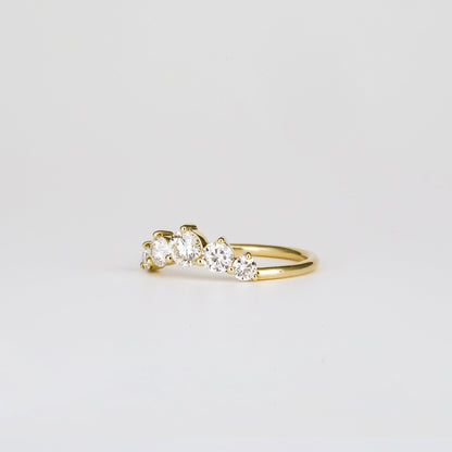 0.72 TCW Round Curved Moissanite Wedding Band