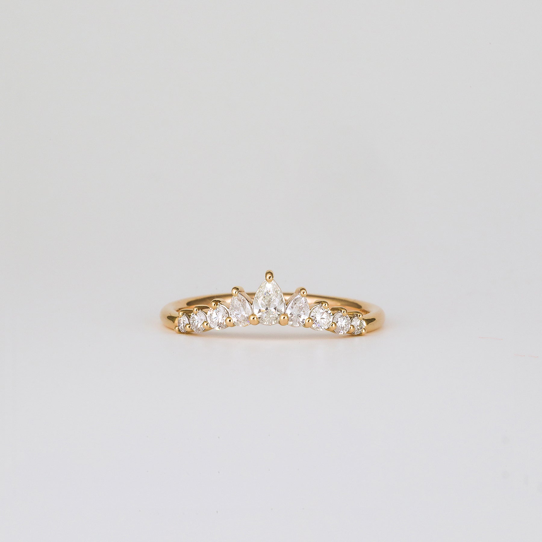 0.38 TCW Pear & Round Curved Moissanite Wedding Band