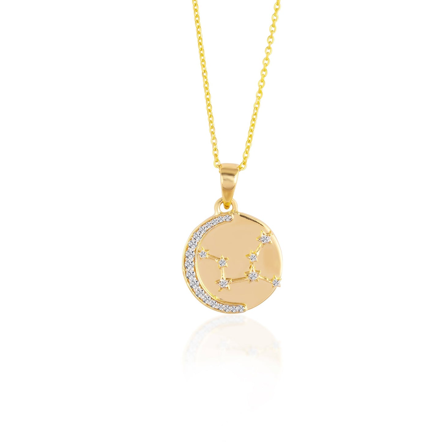 0.18 TCW Round Moissanite Star Sign Necklace