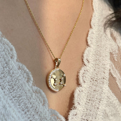 0.18 TCW Round Moissanite Star Sign Necklace