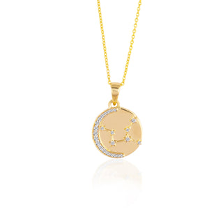 0.18 TCW Round Moissanite Star Sign Necklace