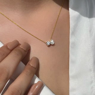 2.0 TCW Pear & Round Moissanite Two Stone Necklace
