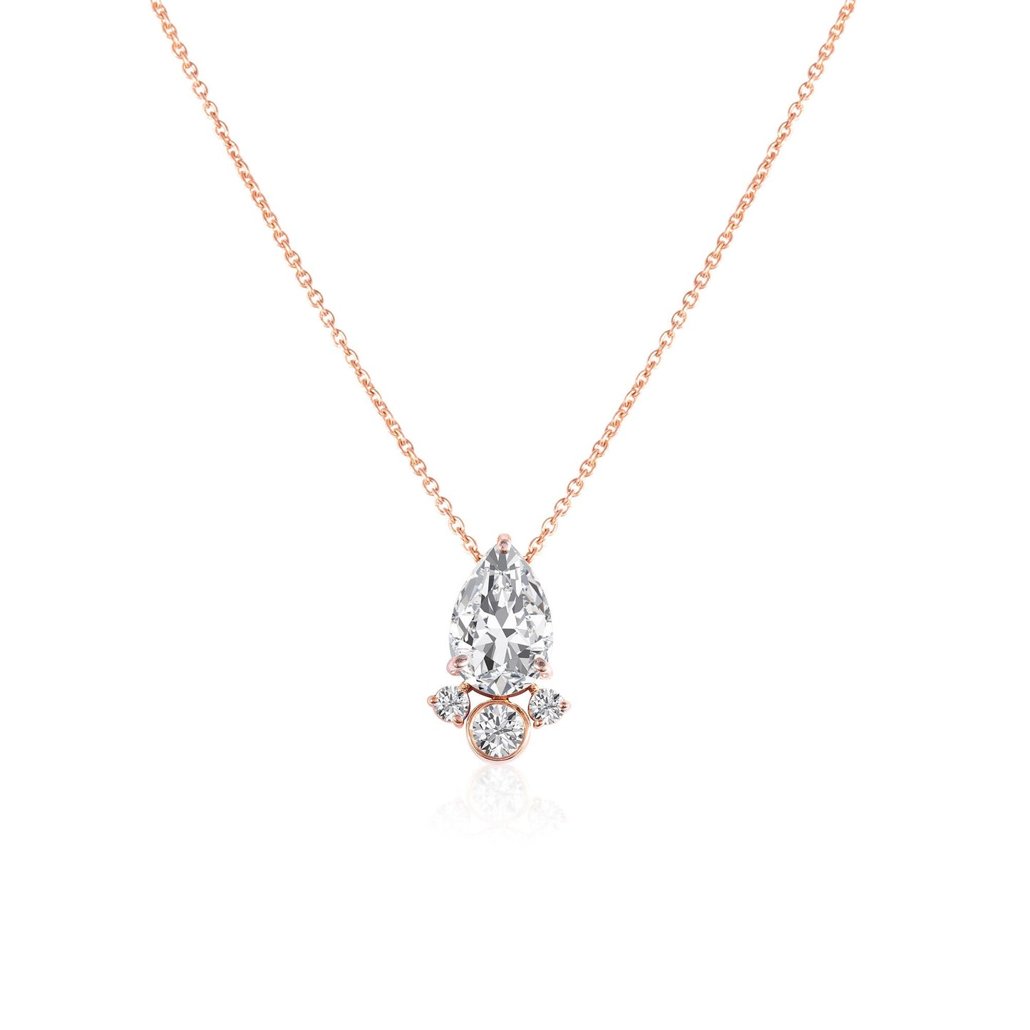 2.5 TCW Pear Moissanite Multi Stone Necklace