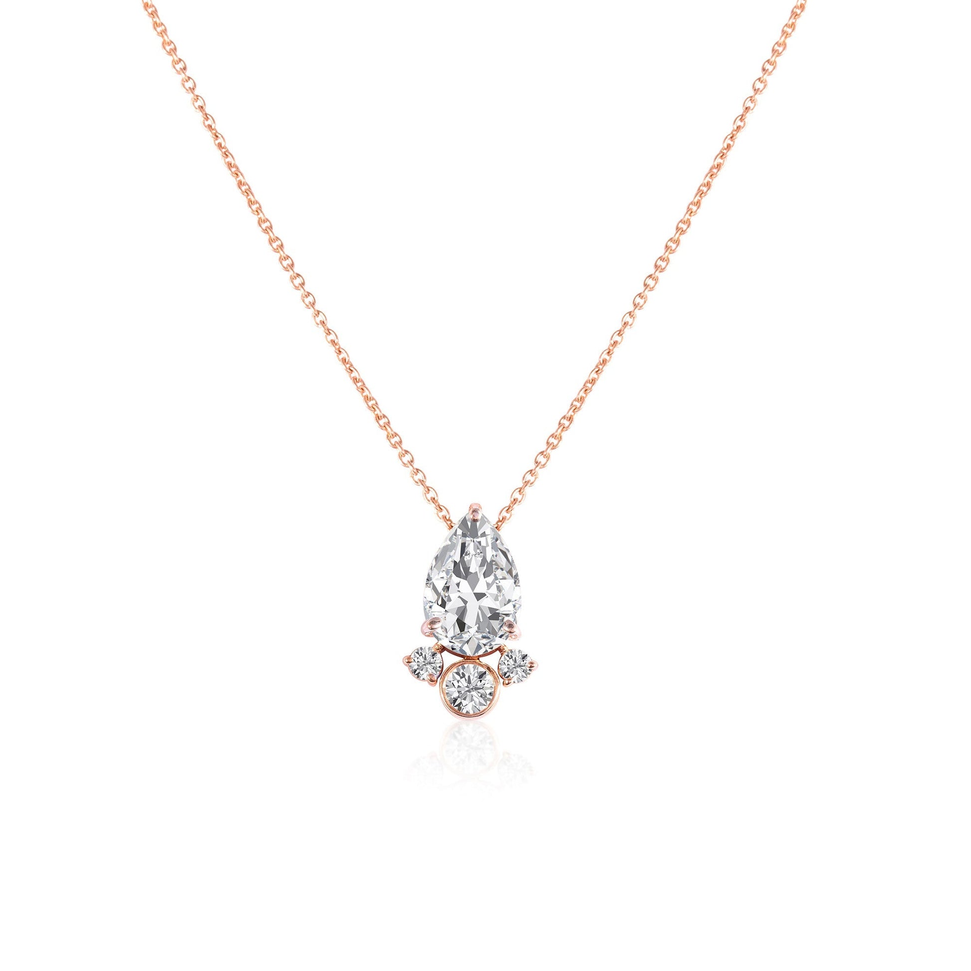 2.5 TCW Pear Moissanite Multi Stone Necklace