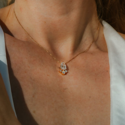 2.5 TCW Pear Moissanite Multi Stone Necklace