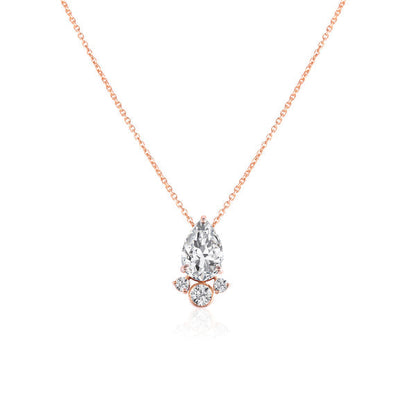 2.5 TCW Pear Moissanite Multi Stone Necklace