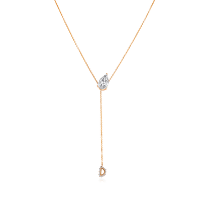 2.1 TCW Pear Moissanite Chain Necklace with Center Stone
