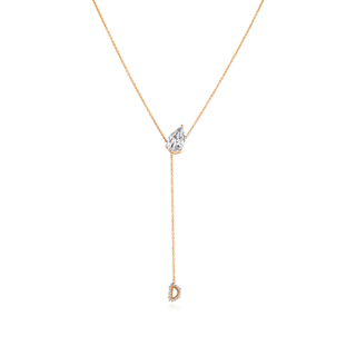 2.1 TCW Pear Moissanite Chain Necklace with Center Stone