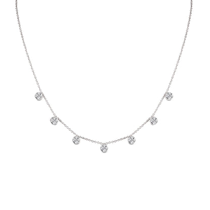 1 TCW Round Moissanite Round Multiple Center Stones Necklace