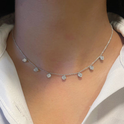 1 TCW Round Moissanite Round Multiple Center Stones Necklace