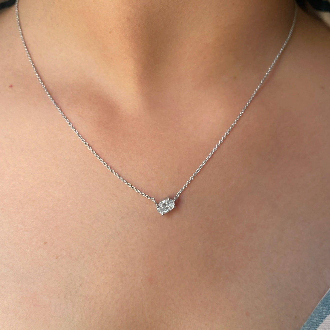 1 CT Oval Moissanite Solitaire Necklace