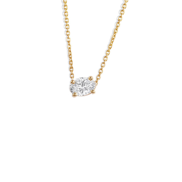 1 CT Oval Moissanite Solitaire Necklace