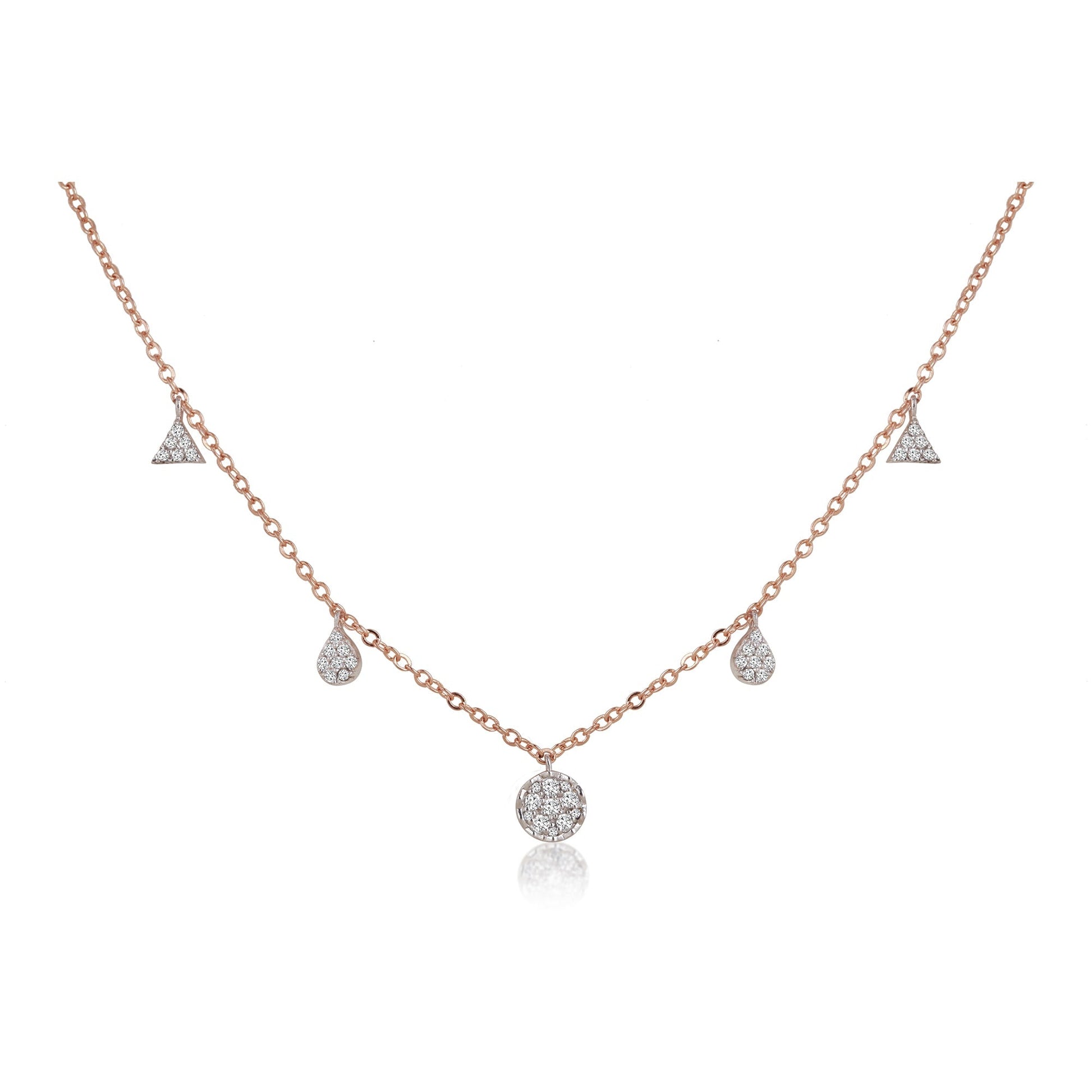 0.6 TCW Round Moissanite Multiple Stone Necklace