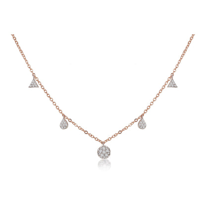 0.6 TCW Round Moissanite Multiple Stone Necklace