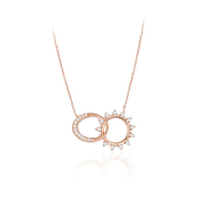 0.5 TCW Round Moissanite Sun-Moon Pendant Necklace