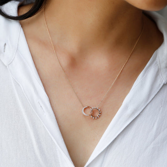 0.5 TCW Round Moissanite Sun-Moon Pendant Necklace