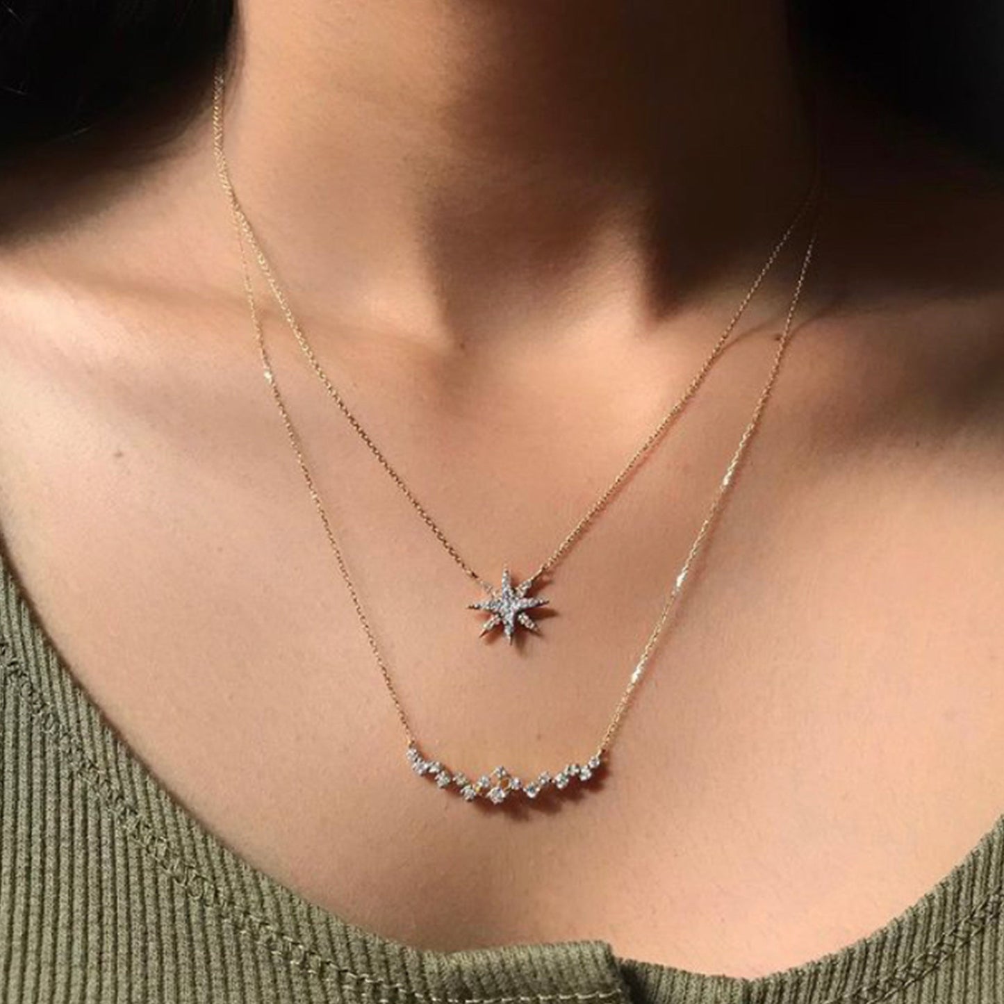 0.3 TCW Round Moissanite Pendant Necklace