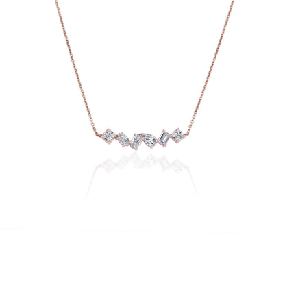1.5 TCW Round-Emerald-Pear-Round-Oval Moissanite Muliple Stones Necklace