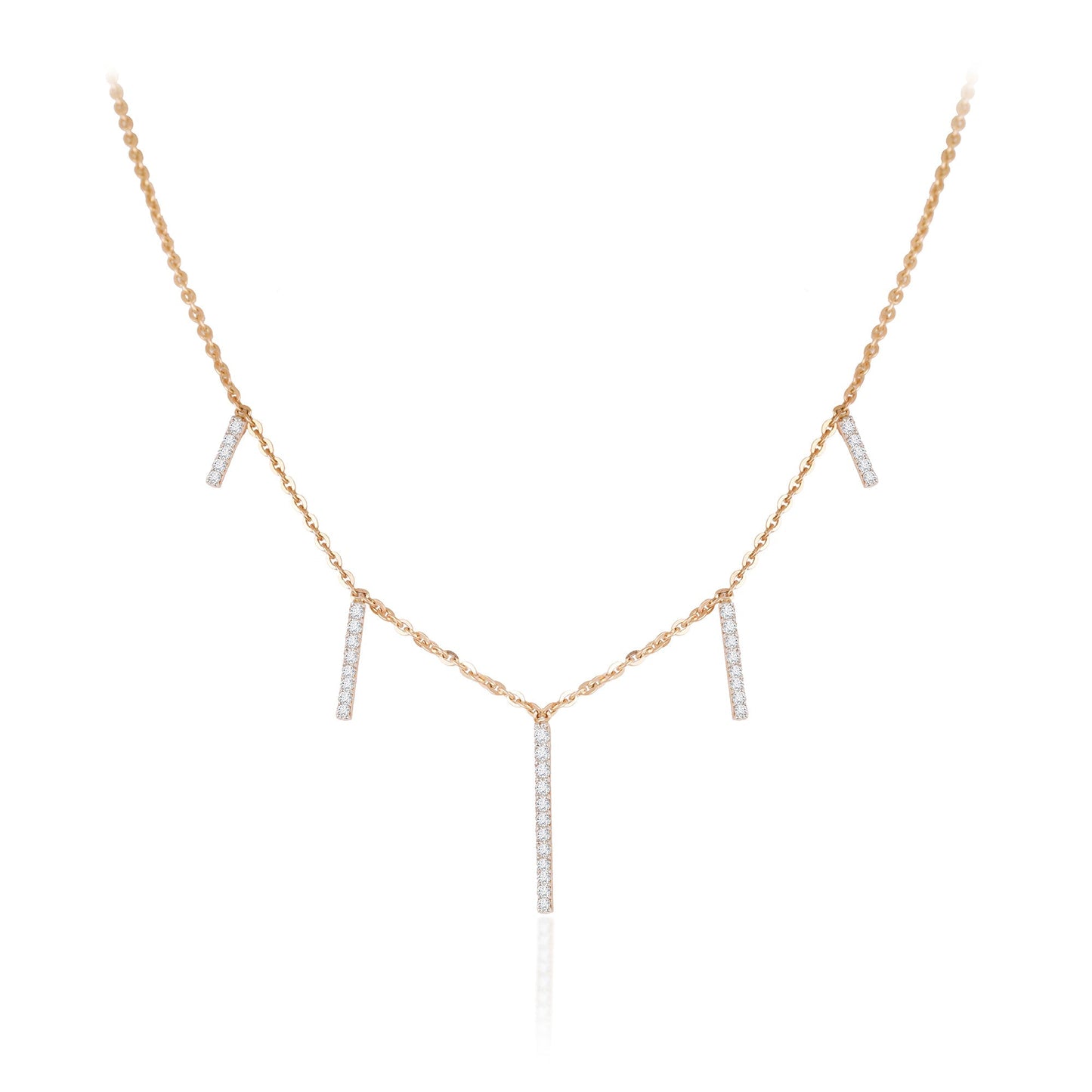 0.6 TCW Round Moissanite Multiple Barlet Necklace