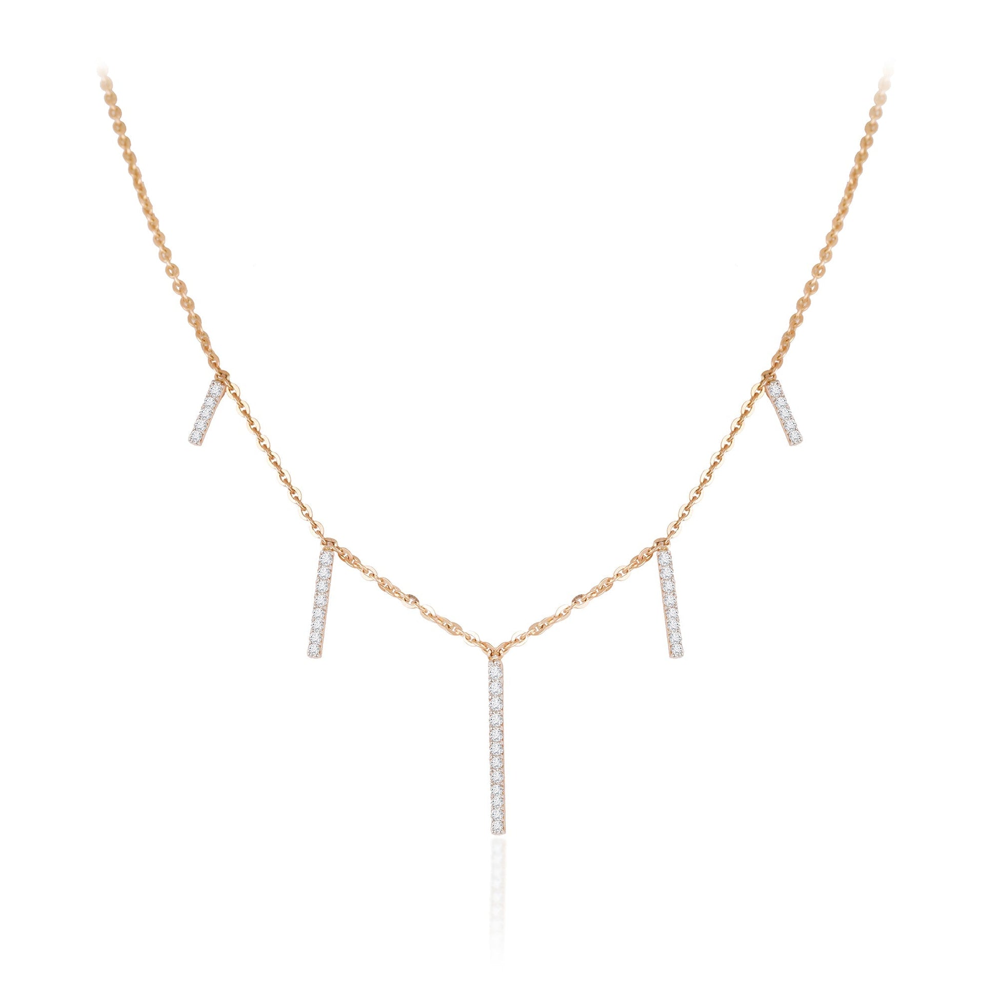 0.6 TCW Round Moissanite Multiple Barlet Necklace