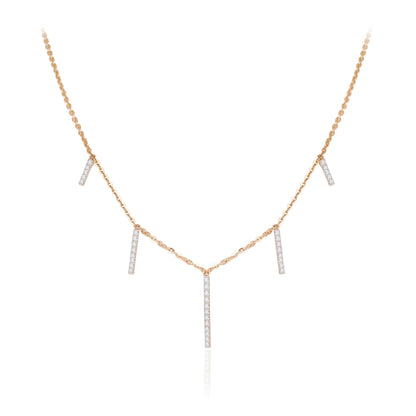 0.6 TCW Round Moissanite Multiple Barlet Necklace