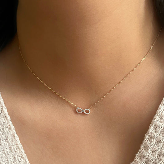 0.5 TCW Round Moissanite Infinity Necklace