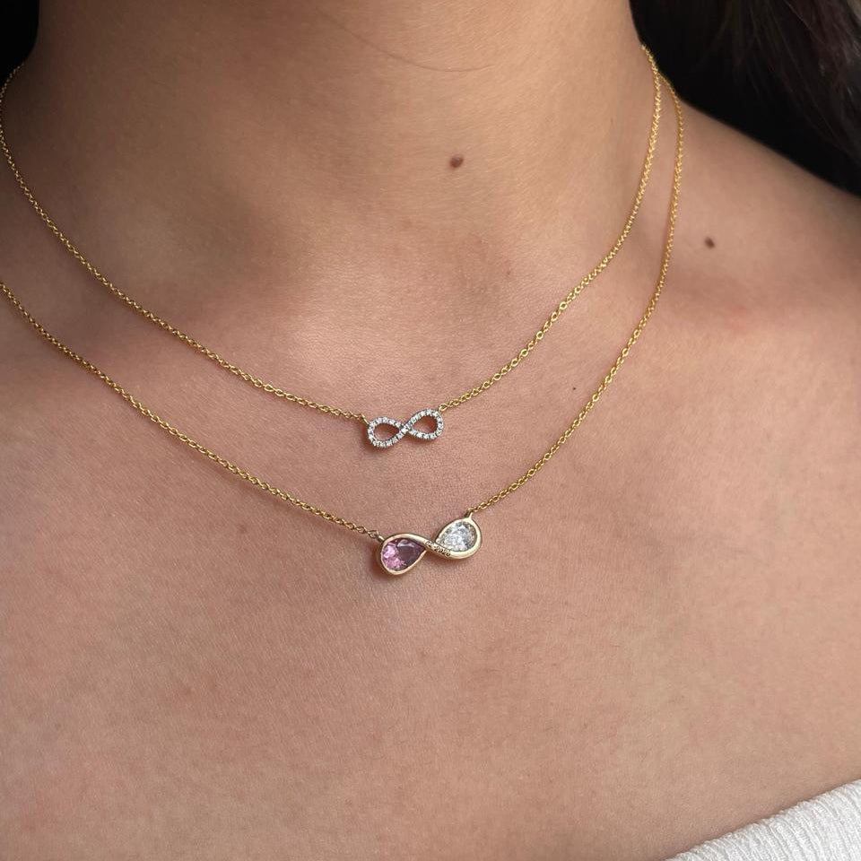 0.5 TCW Round Moissanite Infinity Necklace