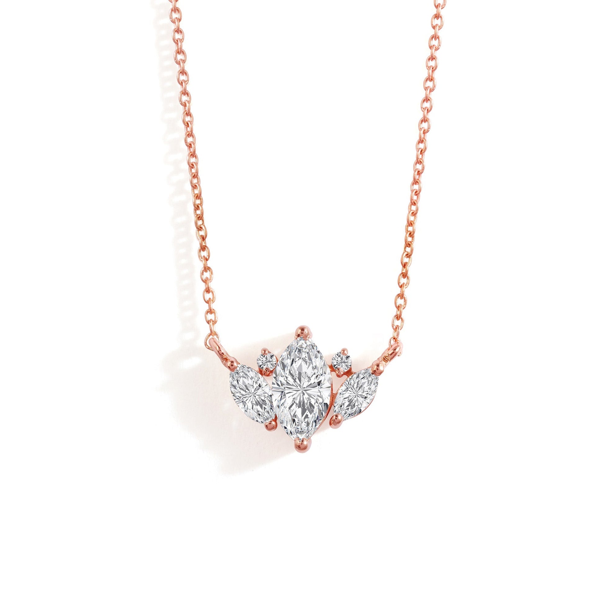 1.5 TCW Marquise Moissanite Multi Stone Necklace