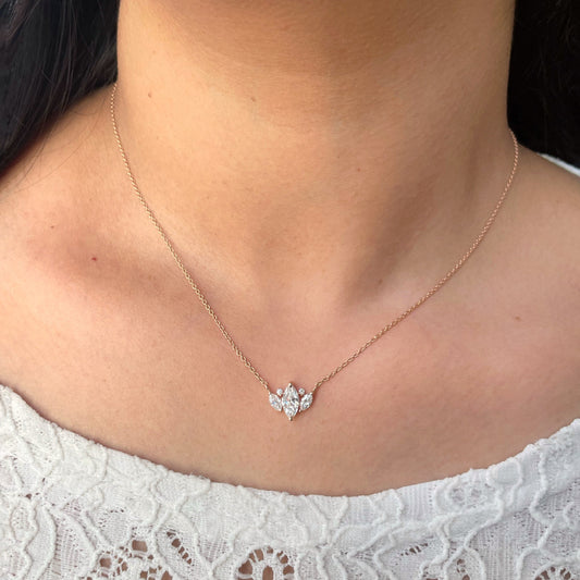 1.5 TCW Marquise Moissanite Multi Stone Necklace