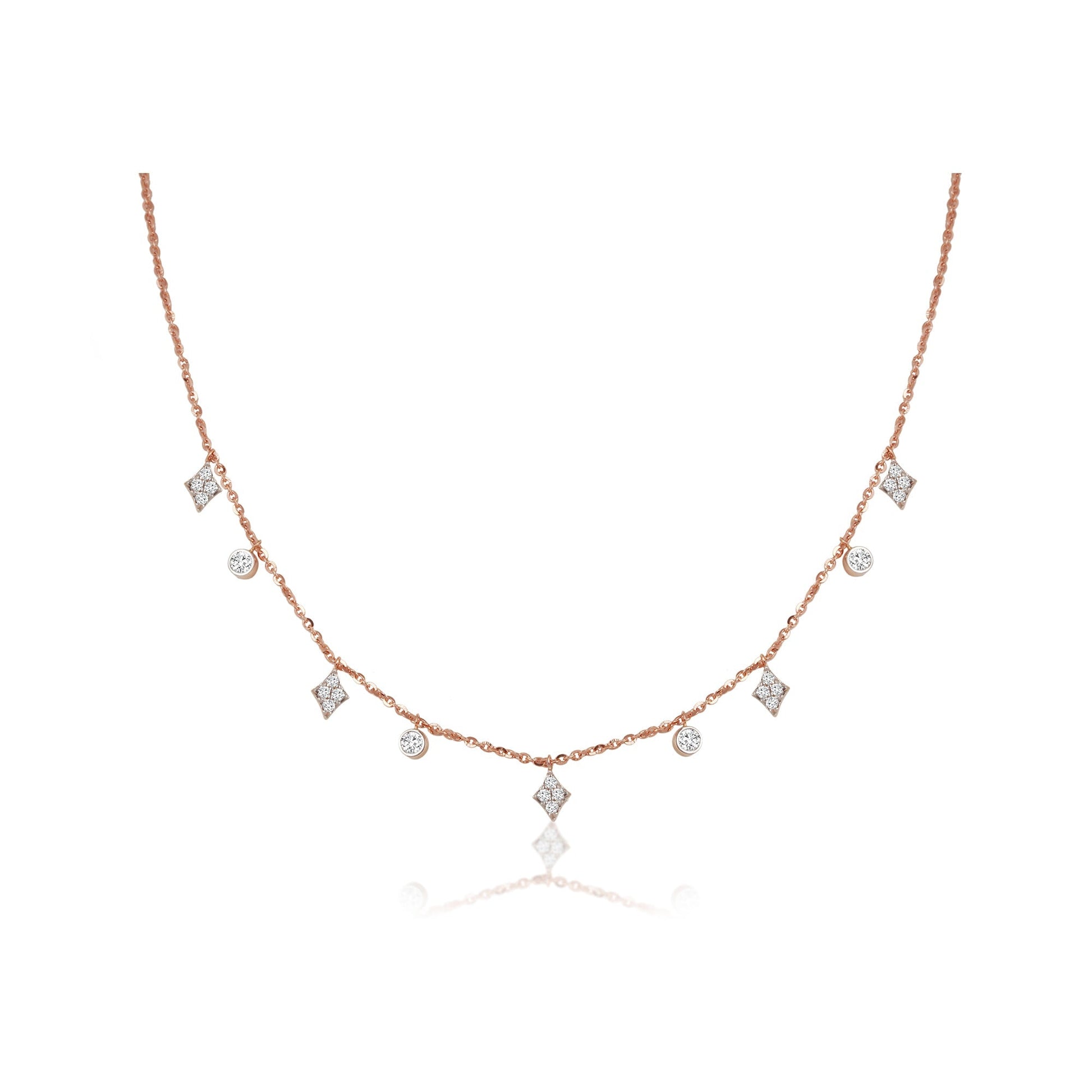 1 TCW Round Moissanite Multiple Stone Necklace