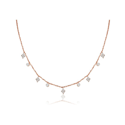 1 TCW Round Moissanite Multiple Stone Necklace
