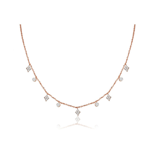 1 TCW Round Moissanite Multiple Stone Necklace