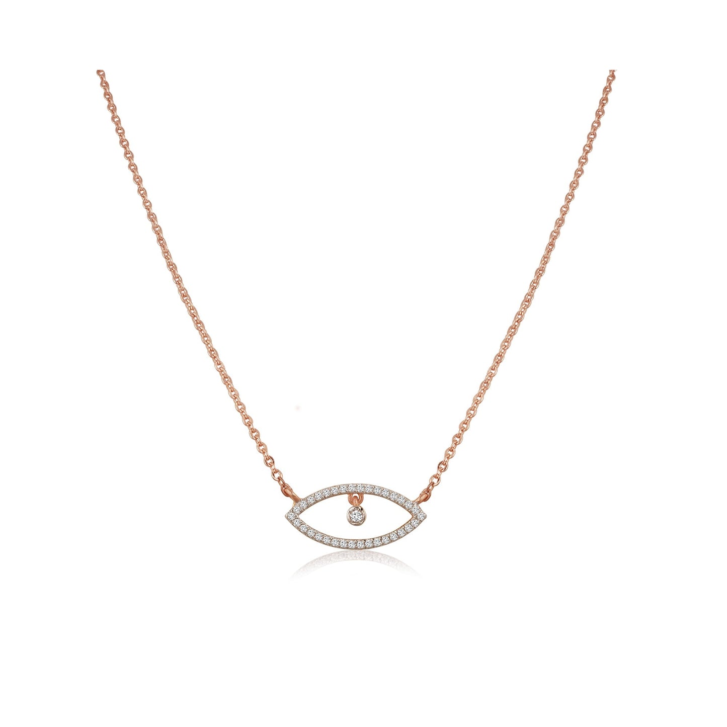 0.5 TCW Round Moissanite Evil Eye Necklace