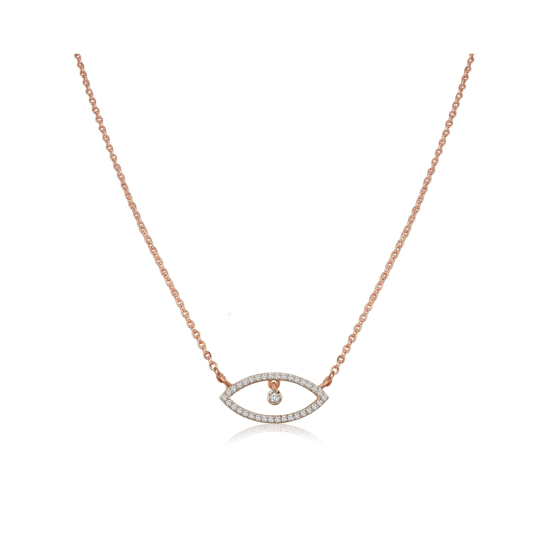 0.5 TCW Round Moissanite Evil Eye Necklace