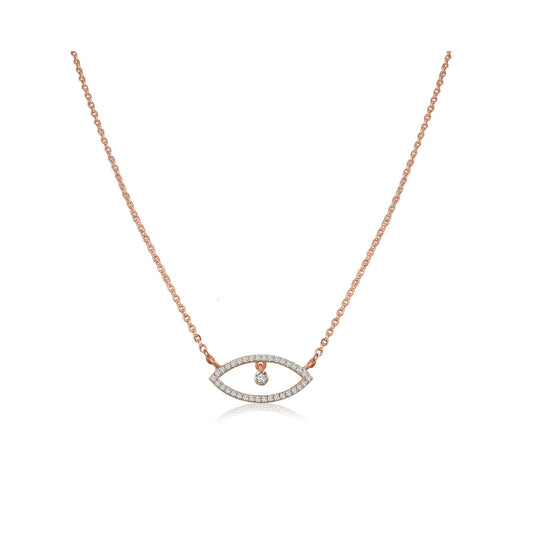 0.5 TCW Round Moissanite Evil Eye Necklace