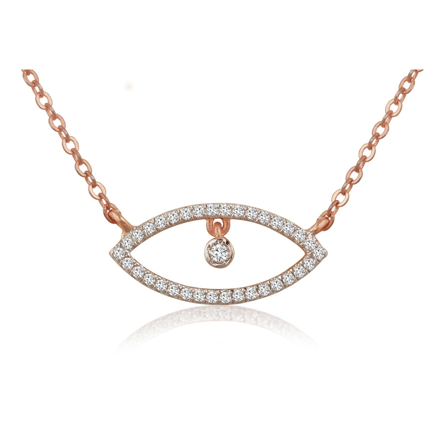 0.5 TCW Round Moissanite Evil Eye Necklace