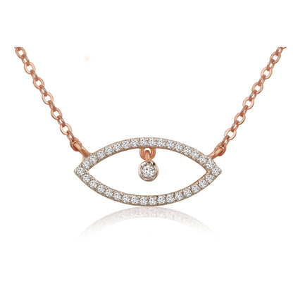 0.5 TCW Round Moissanite Evil Eye Necklace