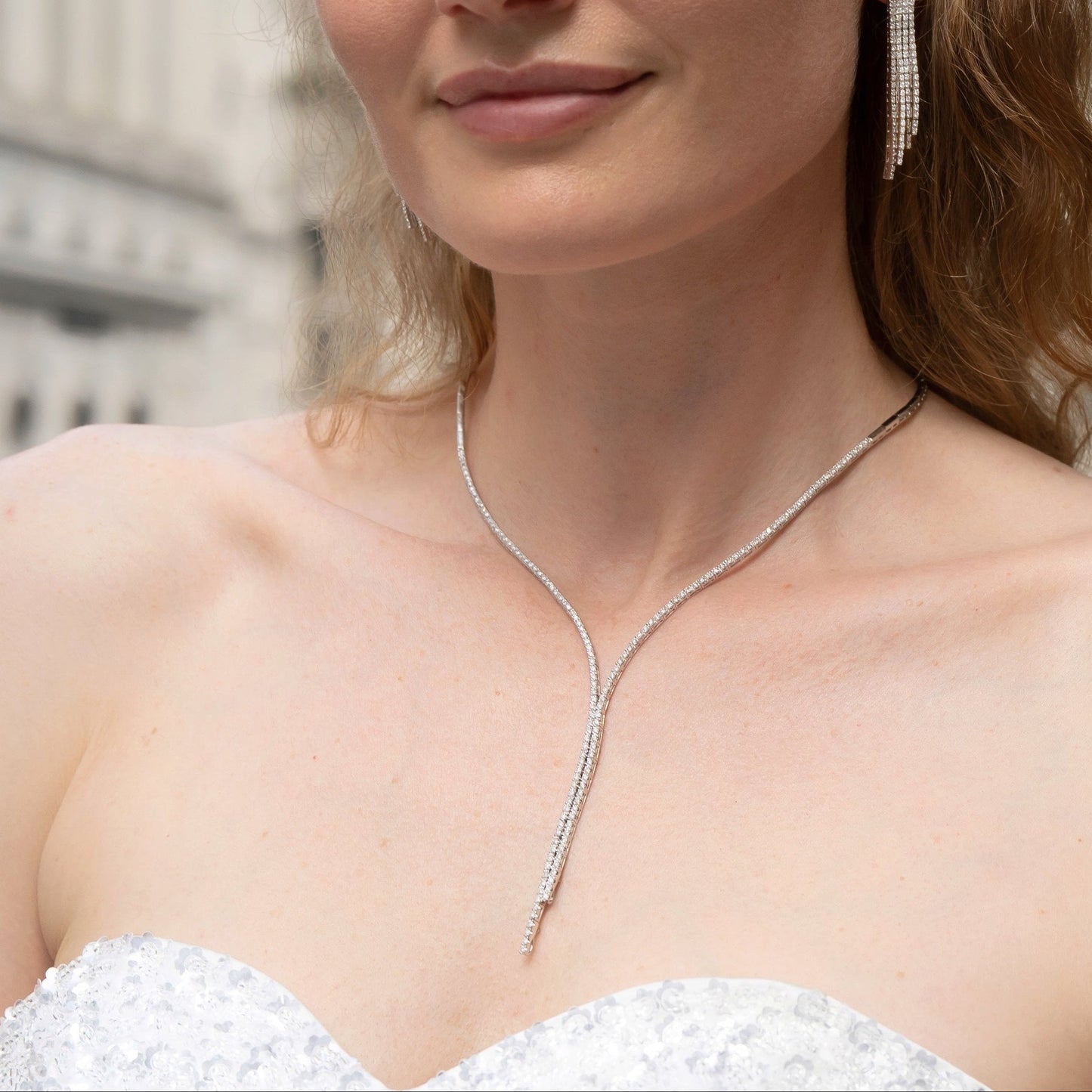 5 TCW Round Moissanite Ballroom Necklace